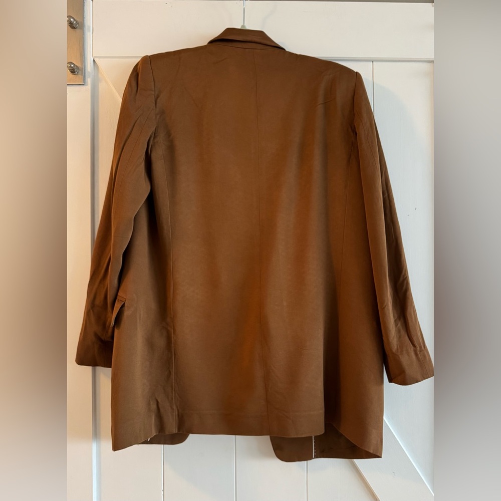 Womens Brown Lightweight Blazer Jacket B20 - Picture 3 of 7